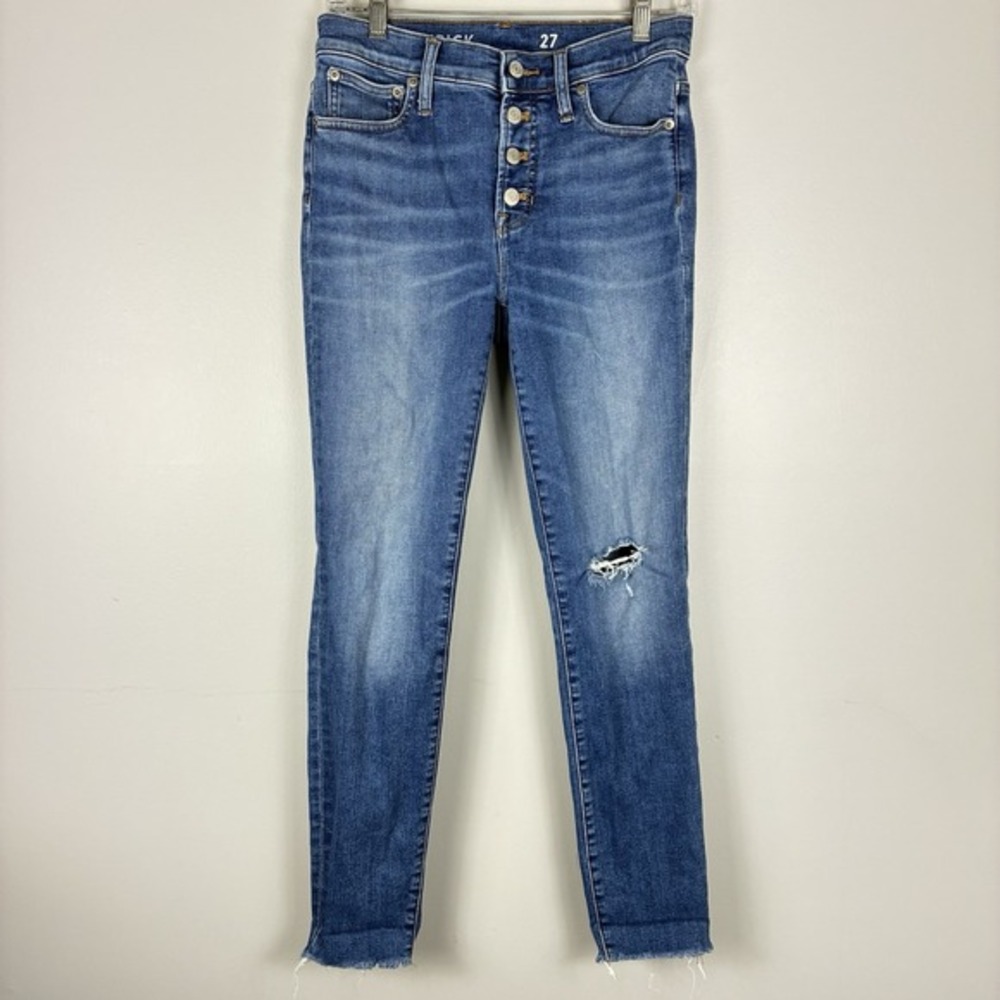 J Crew 9" High Rise Toothpick Stretch Jeans Womens 27 Blue High Rise Casual